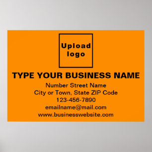 Business Brand on Orange Colour Rectangle Poster