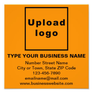 Business Brand on Orange Colour Square Photo Print