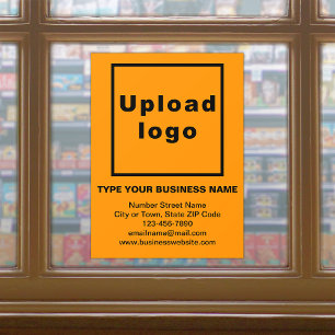 Business Brand on Orange Colour Window Cling