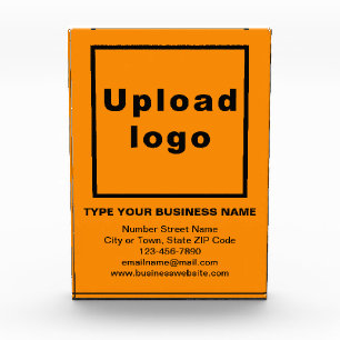 Business Brand on Orange Portrait Rectangle Photo Block