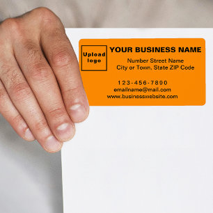 Business Brand on Orange Shipping Label