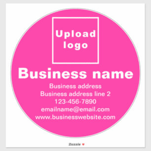 Business Brand on Pink Large Round Vinyl Sticker