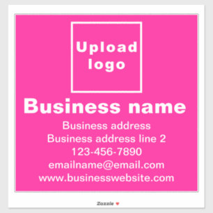 Business Brand on Pink Large Square Vinyl Sticker
