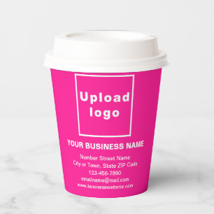 Business Brand on Pink Paper Cup