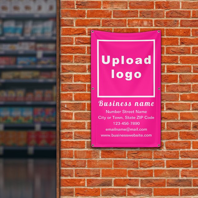 Business Brand on Pink Portrait Banner (Pink portrait banner with your business brand)