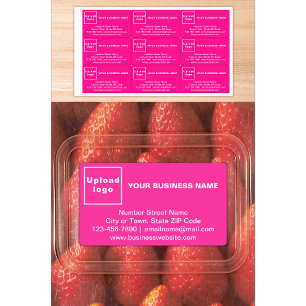 Business Brand on Pink Rectangle Label