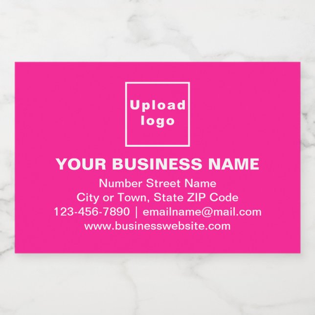 Business Brand on Pink Small Size Liquor Bottle Label (Single Label)