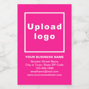 Business Brand on Pink Small Size Wine Label