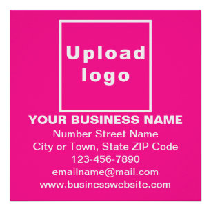 Business Brand on Pink Square Glossy Poster