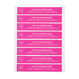 Business Brand on Pink Wrap Around Address Label