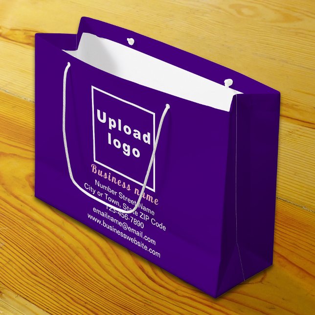 Business Brand on Purple Large Size Gift Bag (Build brand name awareness. Your business brand on purple large gift bag.)