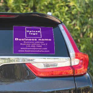 Business Brand on Purple Large Square Vinyl
