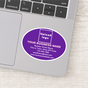 Business Brand on Purple Oval Shape Vinyl Sticker