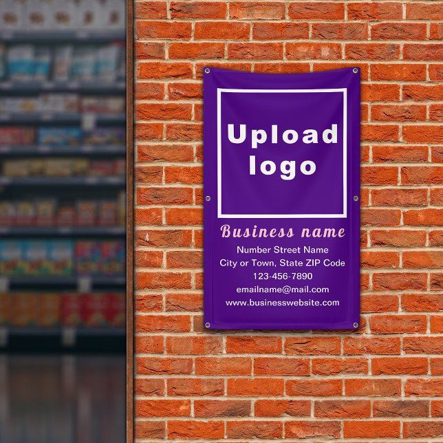 Business Brand on Purple Portrait Banner (Purple portrait banner with your business brand)