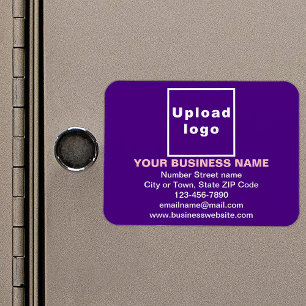 Business Brand on Purple Rectangle Flexible Magnet