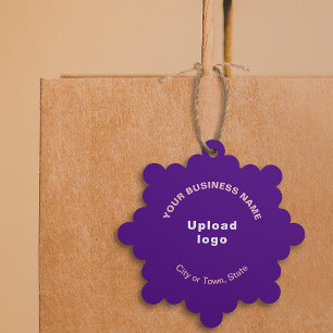 Business Brand on Purple Snowflake Shape Paper Tree Decoration Card