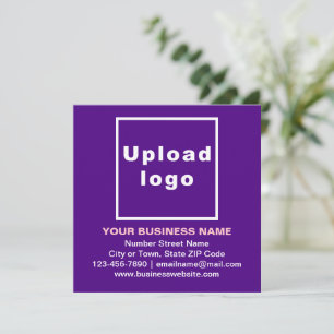 Business Brand on Purple Square Flat Note Card