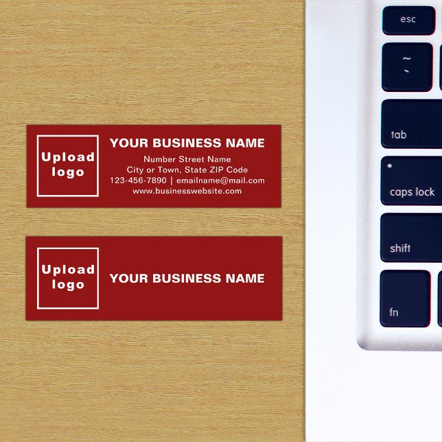 Business Brand on Red Mini Card (The front and back of the red mini business card with your brand)