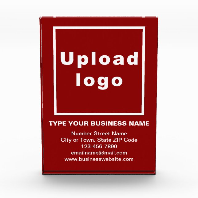 Business Brand on Red Portrait Rectangle Photo Block (Front)