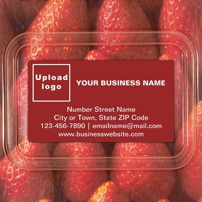 Business Brand on Red Rectangle Adhesive Label (Red rectangle adhesive label with your business brand)