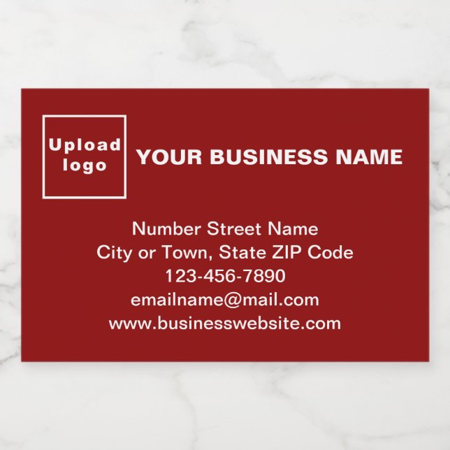 Business Brand on Red Rectangle Food Label (Single Label)