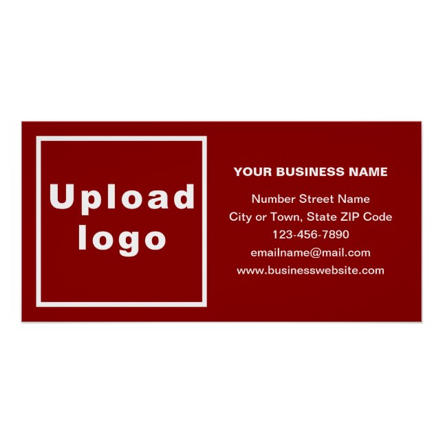 Business Brand on Red Rectangle Glossy Poster (Front)