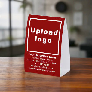 Business Brand on Red Tent Style Table Sign