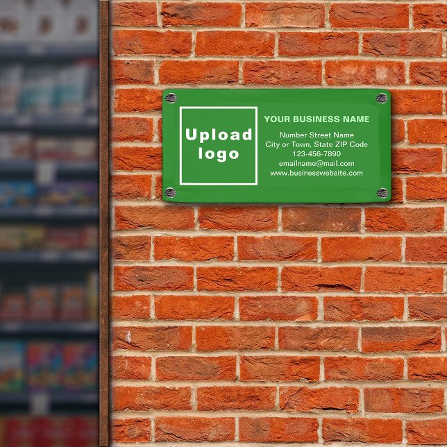 Business Brand on Small Green Banner (Small green banner with your business brand)
