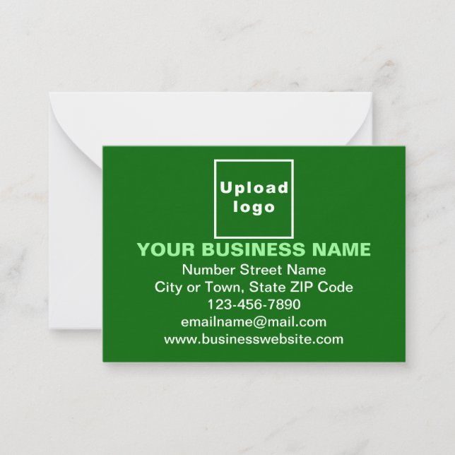 Business Brand on Small Green Rectangle Flat Card (Front)