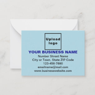 Business Brand on Small Light Blue Rectangle Flat Card