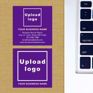 Business Brand on Small Purple Square Card