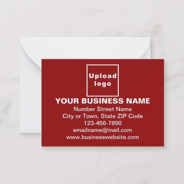 Business Brand on Small Red Rectangle Flat Card (Front)