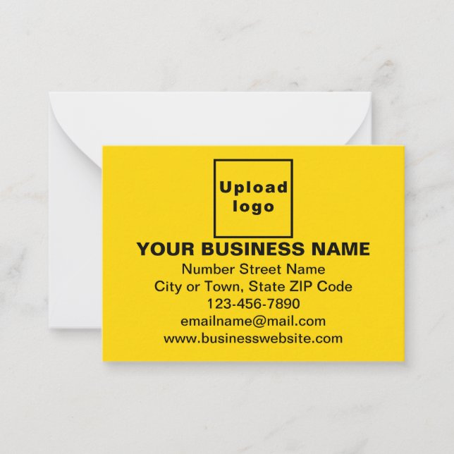 Business Brand on Small Yellow Rectangle Flat Card (Front)