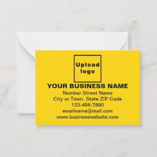 Business Brand on Small Yellow Rectangle Flat Card