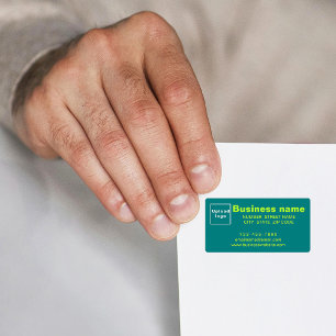 Business Brand on Teal Green Address Label