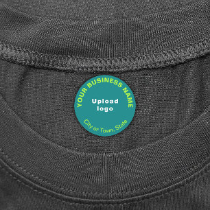 Business Brand on Teal Green Circle Iron On Label