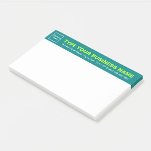Business Brand on Teal Green Heading of Large Post-it Notes