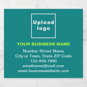 Business Brand on Teal Green Liquor Bottle Label