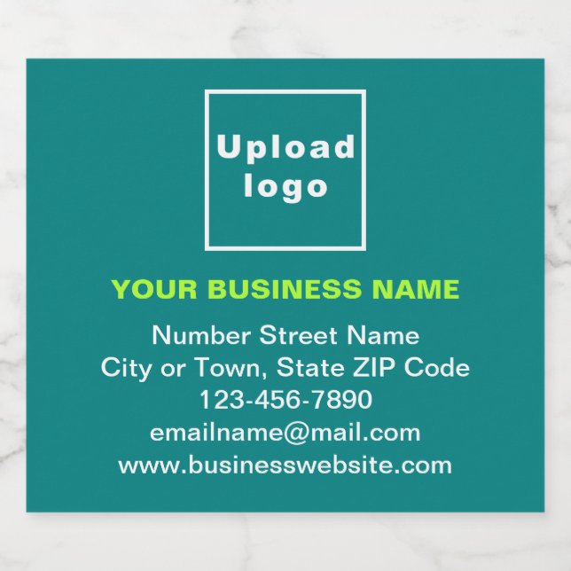 Business Brand on Teal Green Liquor Bottle Label (Single Label)