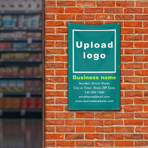 Business Brand on Teal Green Portrait Banner