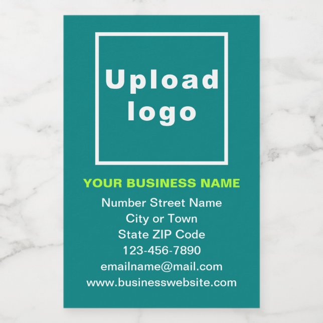 Business Brand on Teal Green Portrait Format Food Label (Single Label)
