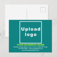 Business Brand on Teal Green Postcard