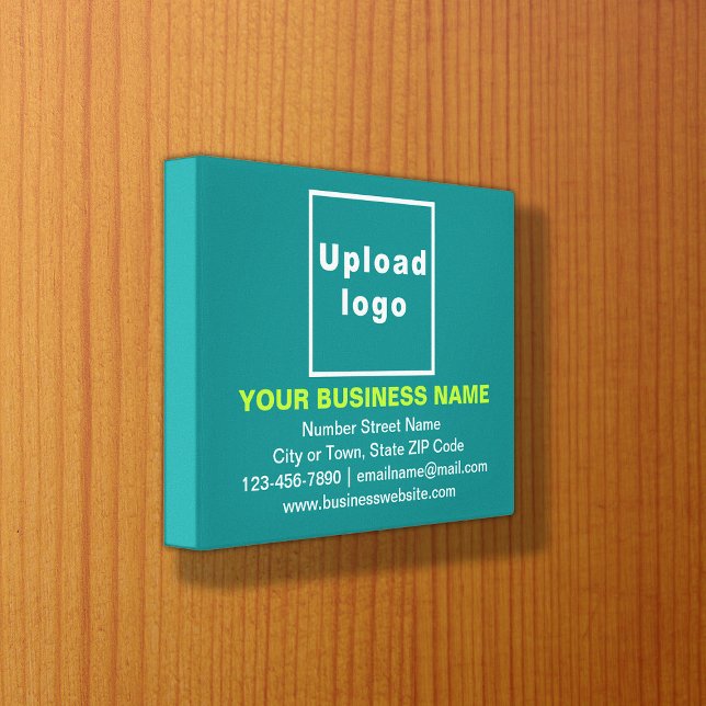 Business Brand on Teal Green Rectangle Canvas Print (Creator Uploaded)