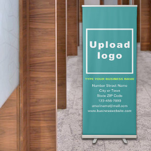 Business Brand on Teal Green Retractable Banner