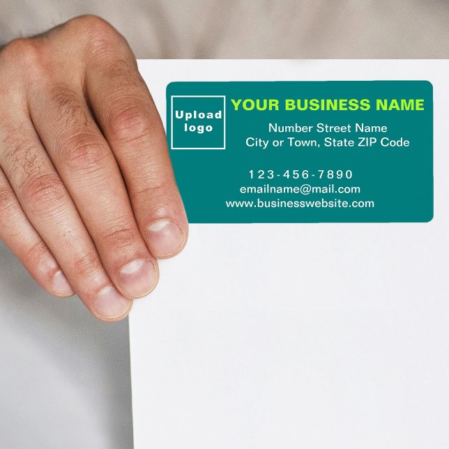 Business Brand on Teal Green Shipping Label (Teal green shipping label with your business brand)