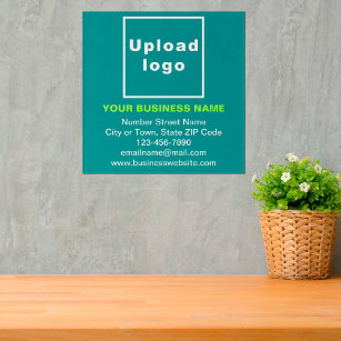 Business Brand on Teal Green Square Acrylic Print