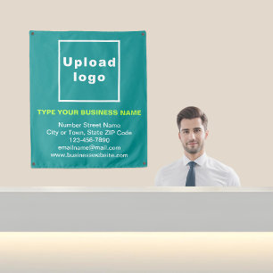 Business Brand on Teal Green Tapestry
