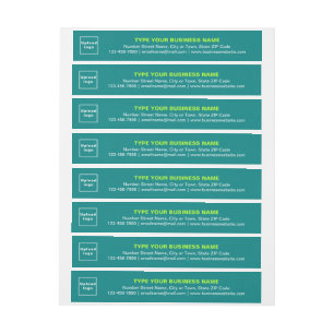 Business Brand on Teal Green Wraparound Address Label
