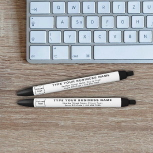 Business Brand on White Barrel of Ink Pen