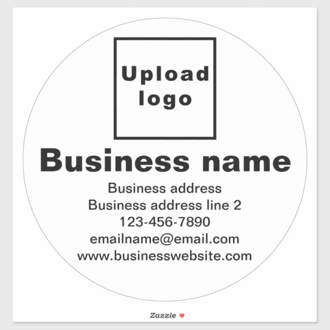 Business Brand on White Large Round Vinyl Sticker (Sheet)